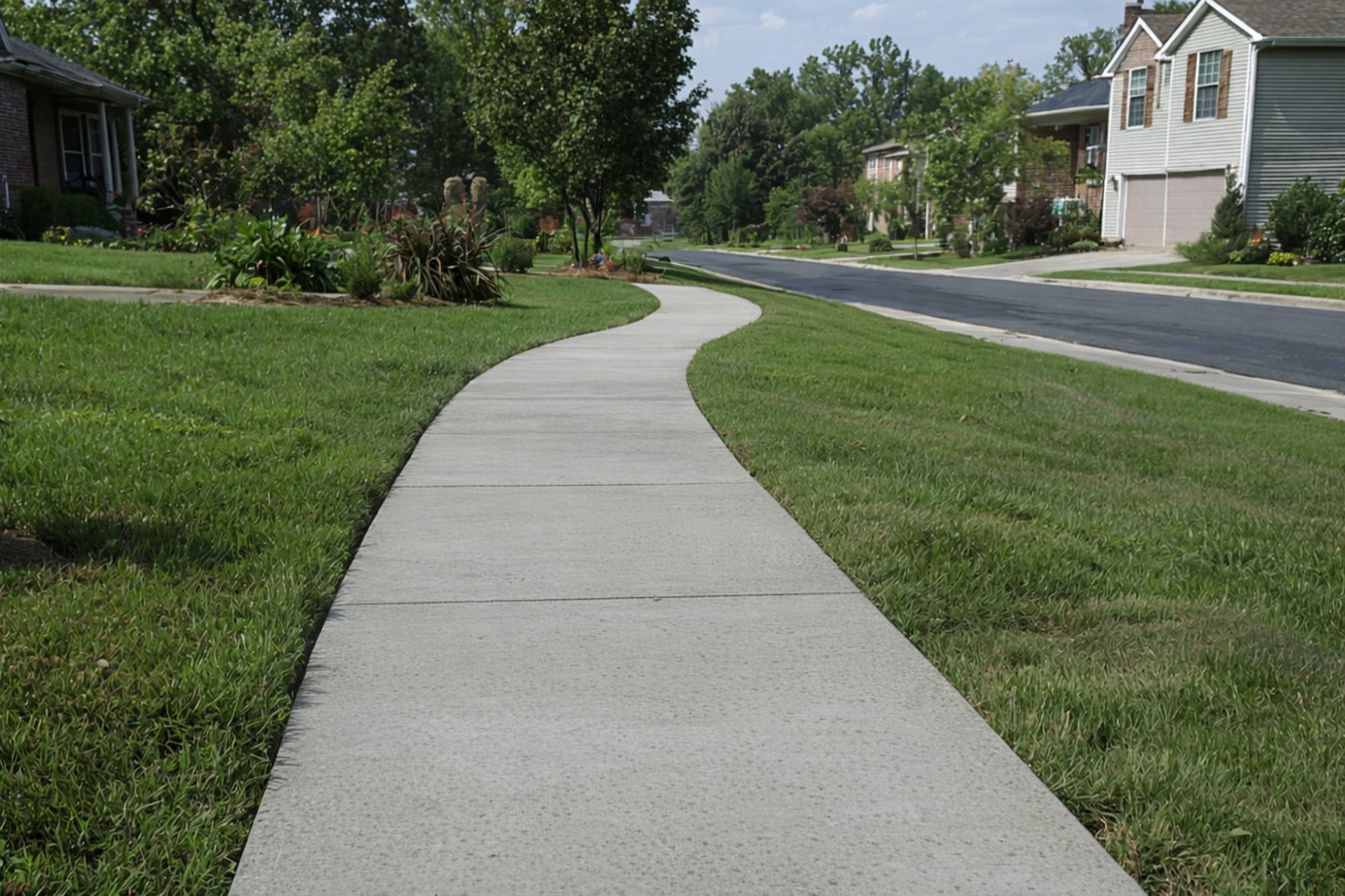 Concrete sidewalk building